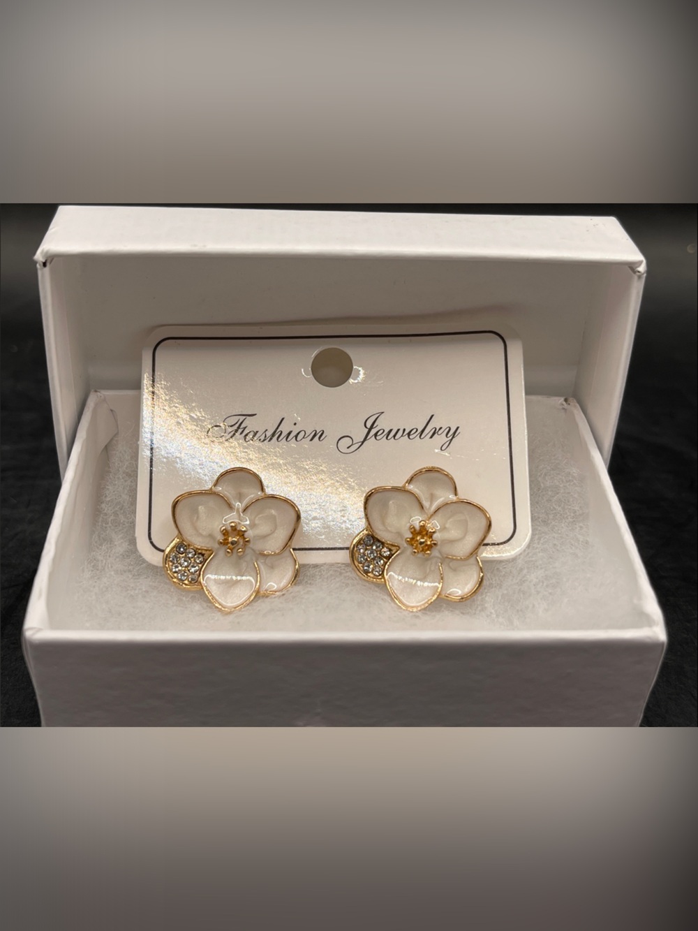 Gorgeous Resin Simulated Diamond Floral Earring